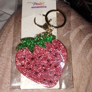 Strawberry Glitter Keychain